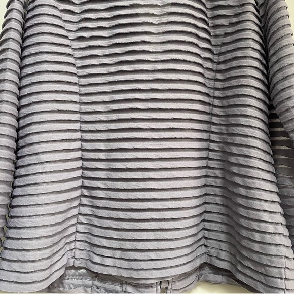 Clara Sunwoo Dove Grey Boutique Metallic Sheer Double Zip Tiered Top Jacket Fun - Picture 11 of 16